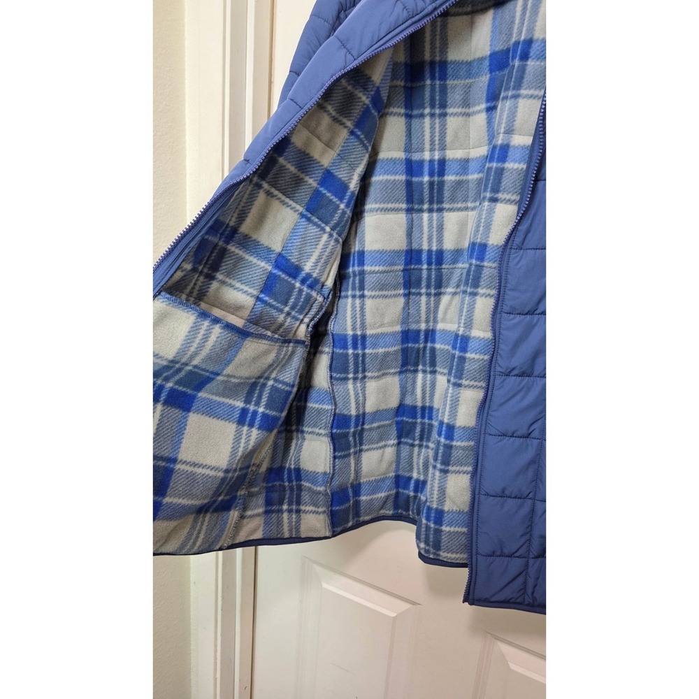 Voyager Men's XXL Blue Quilted Full-Zip Jacket Plaid Fleece Lining Lightweight - Picture 4 of 8